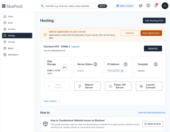 Bluehost Console3